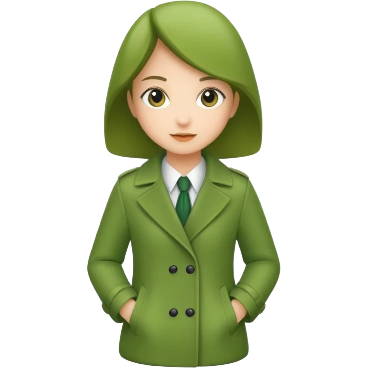 green coat girl emoji
