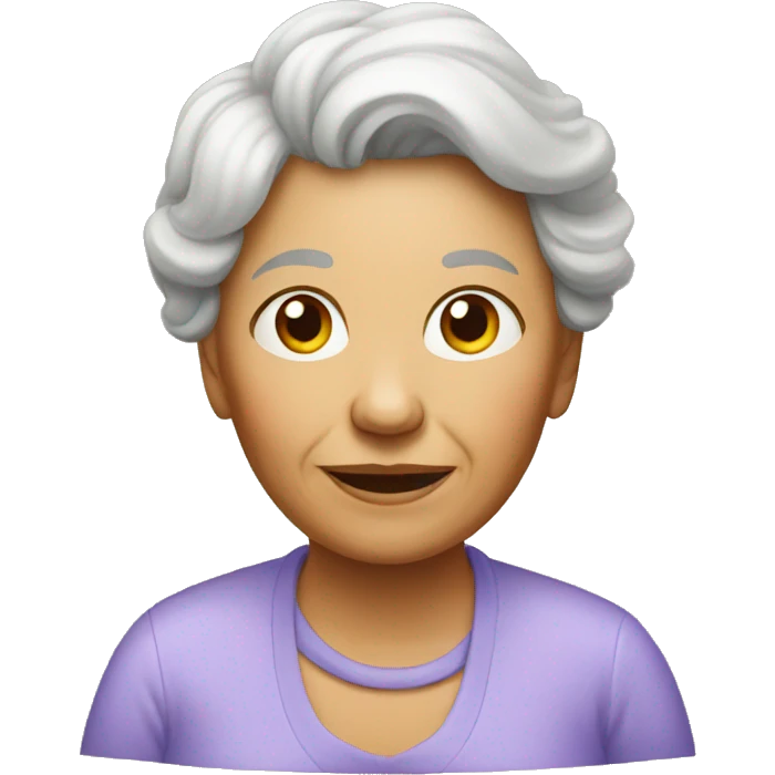 grandmother with apple emoji