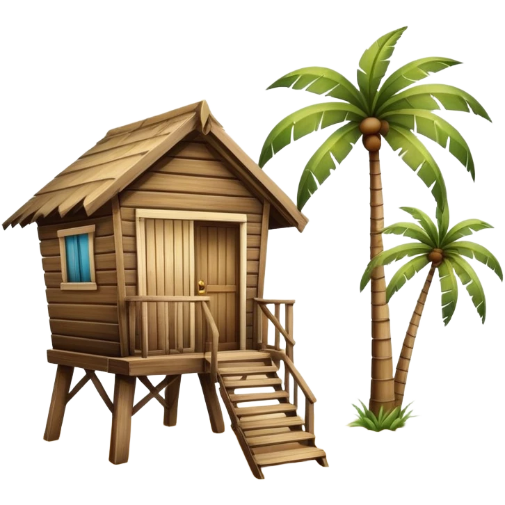 Palm tree beach hut emoji