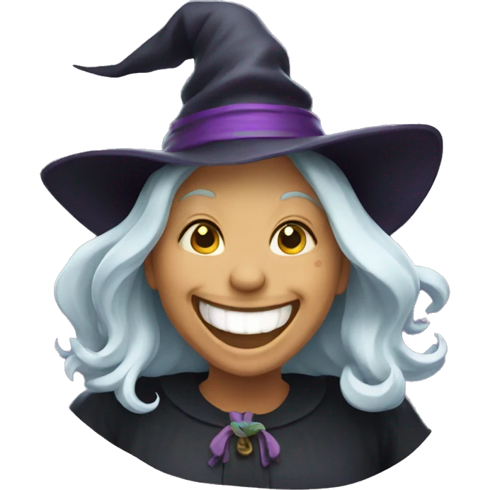 Laughing witch emoji