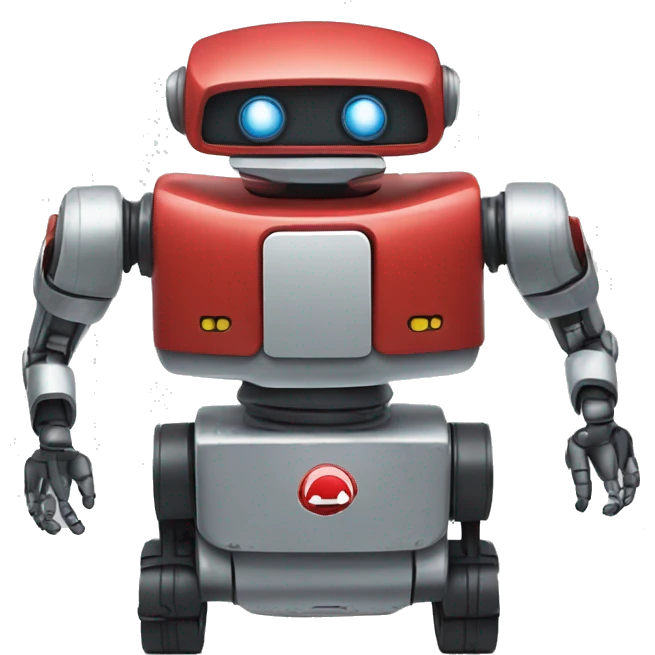 mobil merah robot emoji