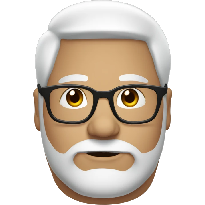 Fat man white hair and black eyebrows with glasses emoji