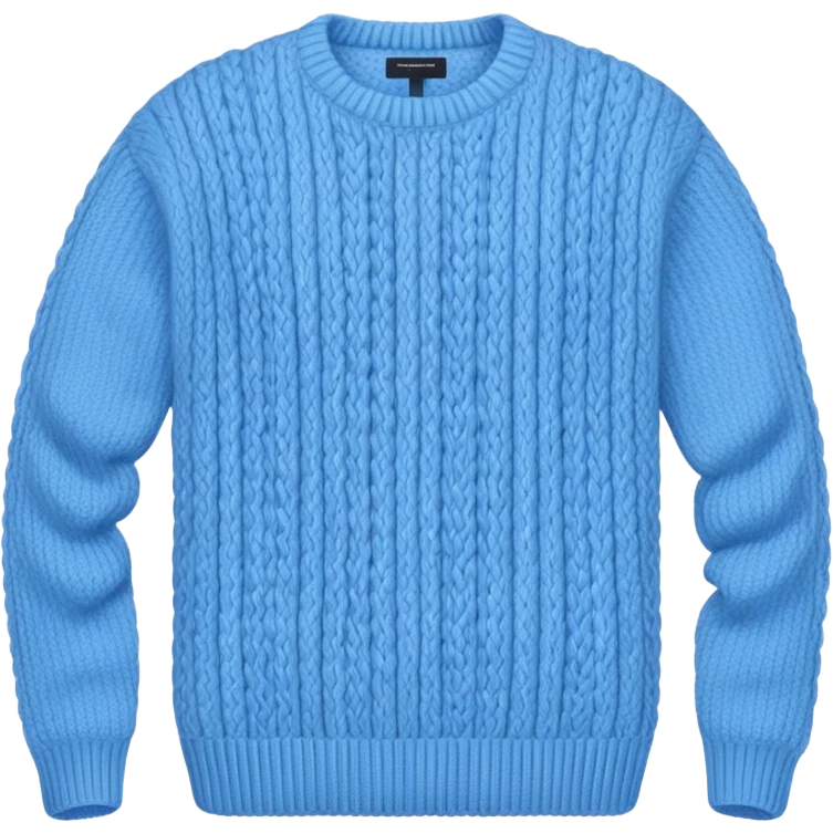sky-blue knitted wool sweater. emoji