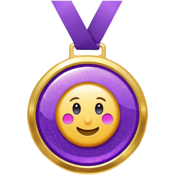 Purple Glitter medal of help emoji