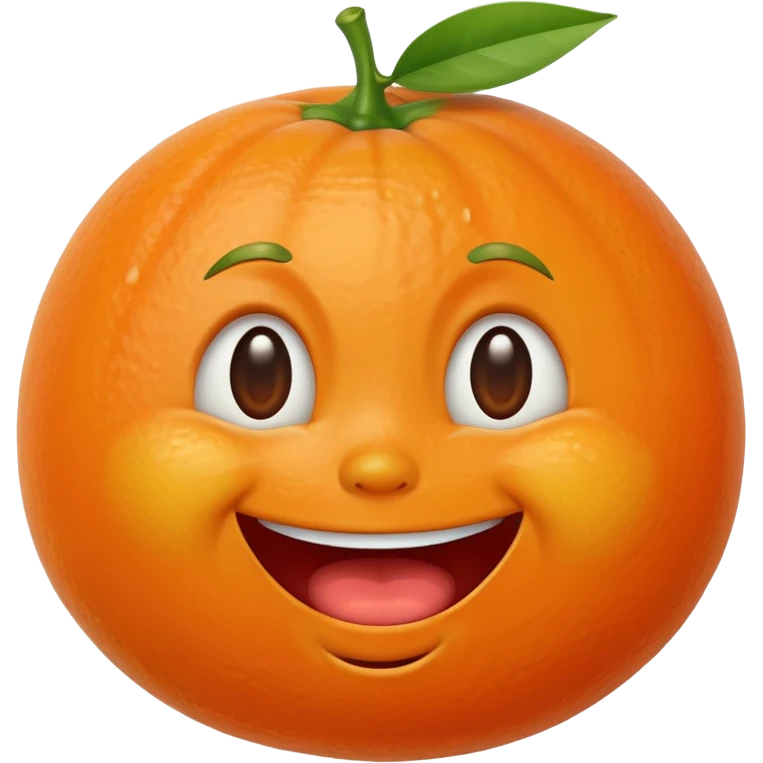 tangerine fruit with a laughing-crying expression emoji