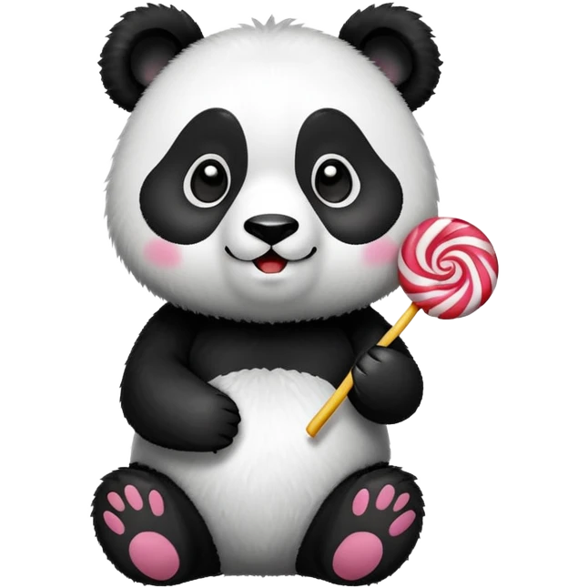 panda with candy emoji