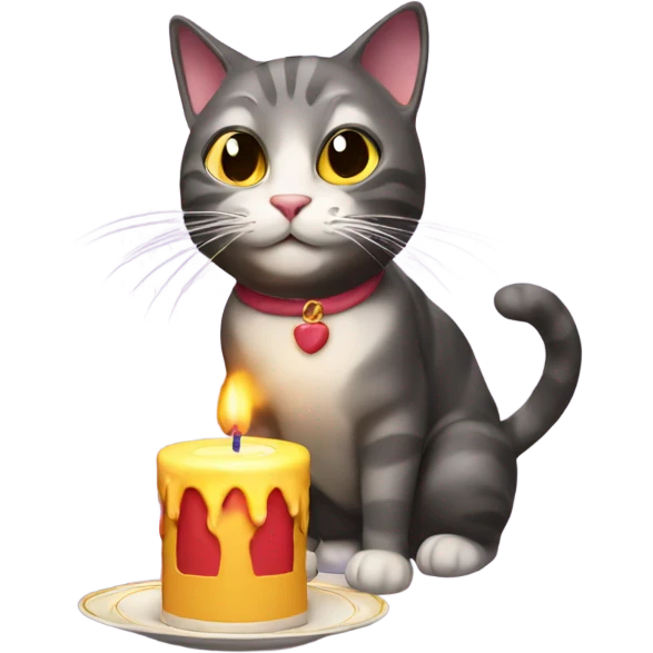 Cat blowing out candle emoji