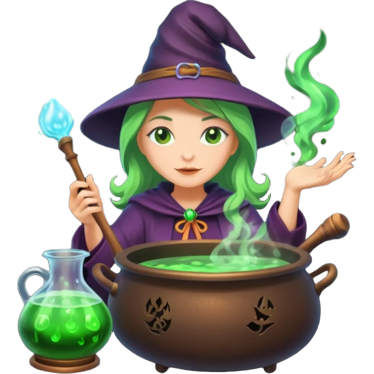 green witch cooking potion emoji