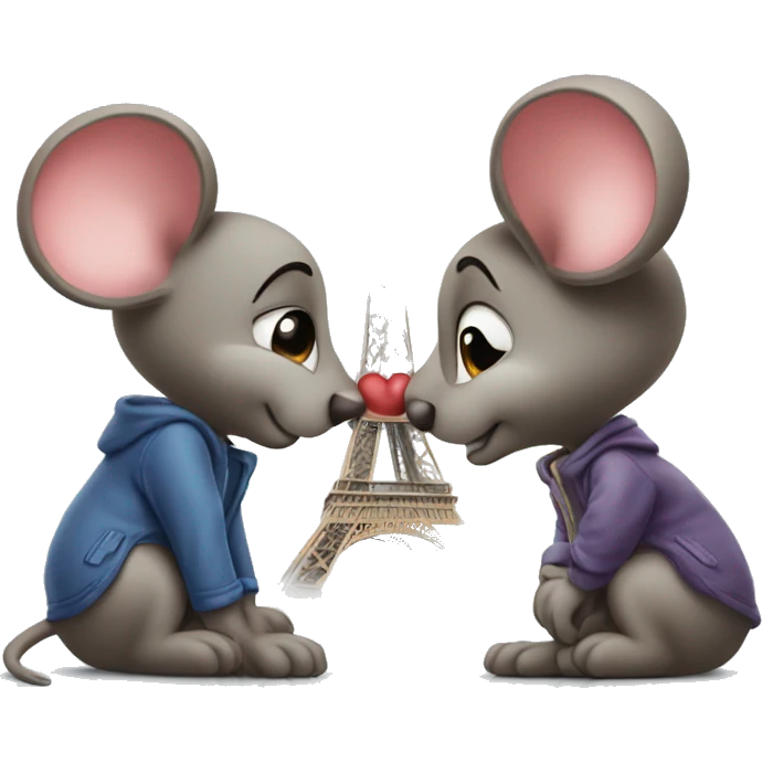 two mouses kissing at the effiel tower emoji