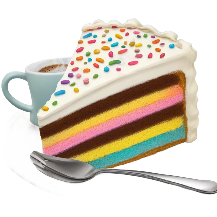 Cake and coffee emoji