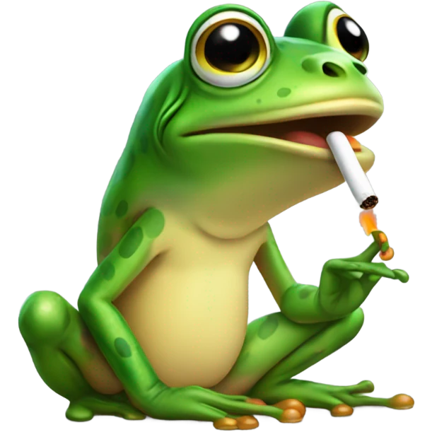 Frog smoking and speaking brasileiro emoji