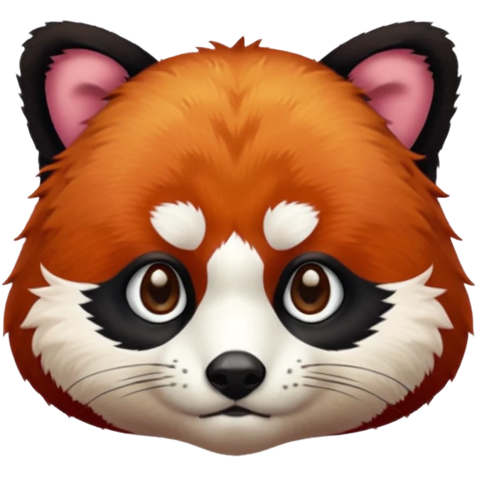 A red panda with serious eyes. emoji