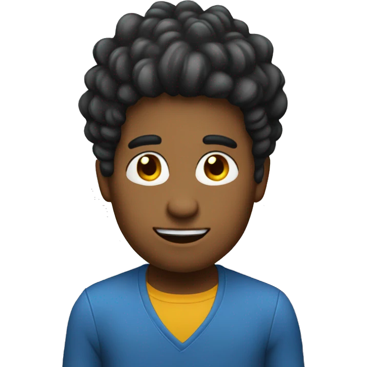 a round bluecharacter with hair emoji