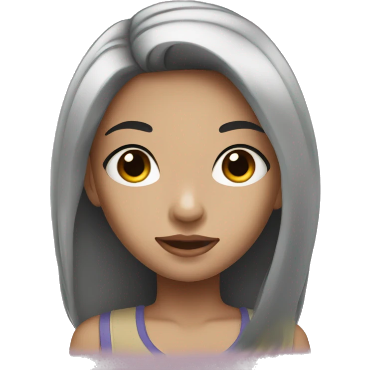 Girl with black hair black eyes  emoji