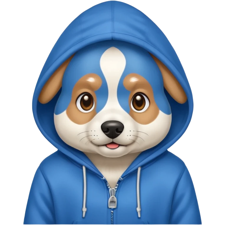 Dog wearing a hoodie emoji