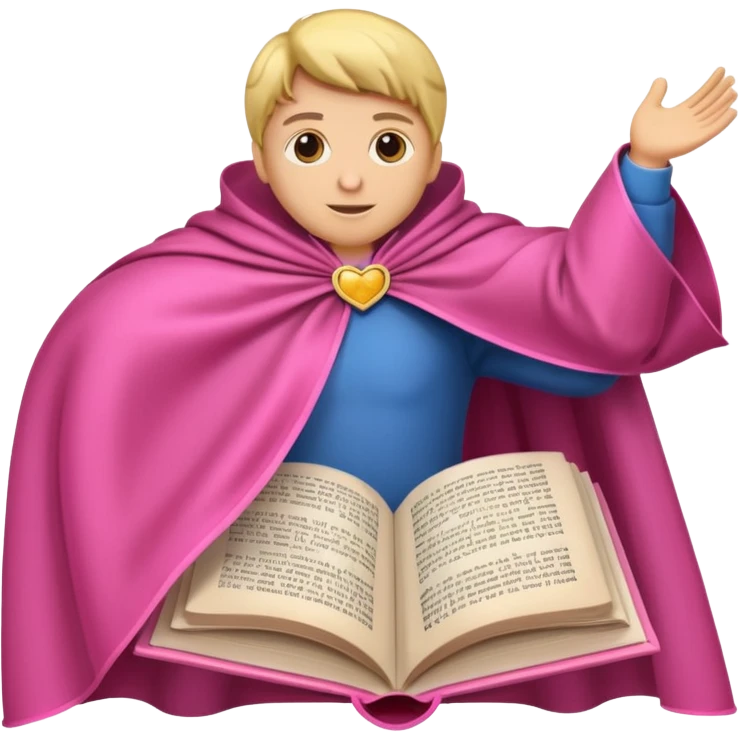 make a open book with the cape pink emoji