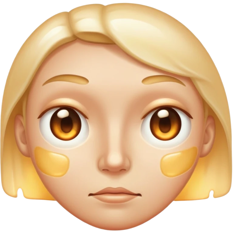 face with excessive oily shiny skin, unhealthy glow, greasy emoji