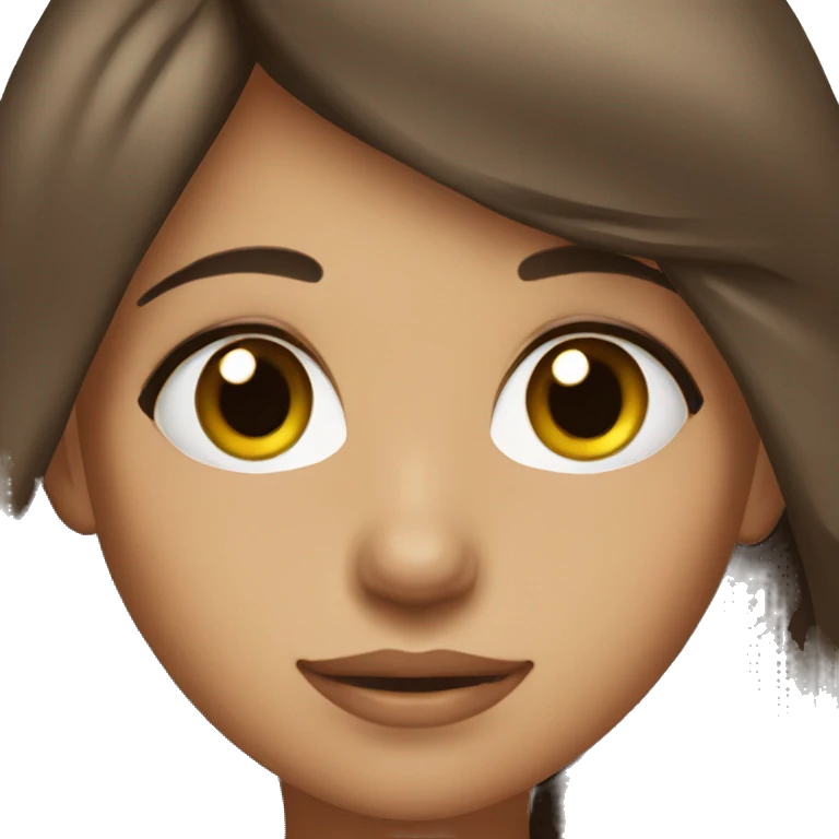 brunette girl with brown eyes emoji