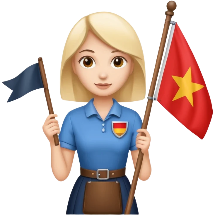 flat Flag holder woman emoji