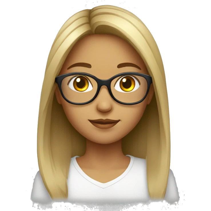 A girl with transparent glasses emoji