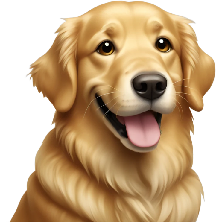 Golden retriever smiling emoji
