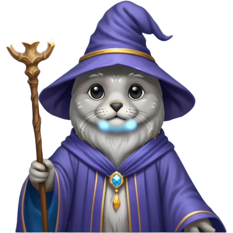 A wizard Seal that have a Galaxy in his head emoji