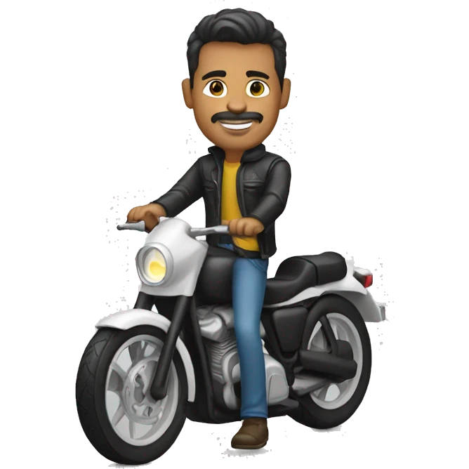 Hombre blanco con moto emoji