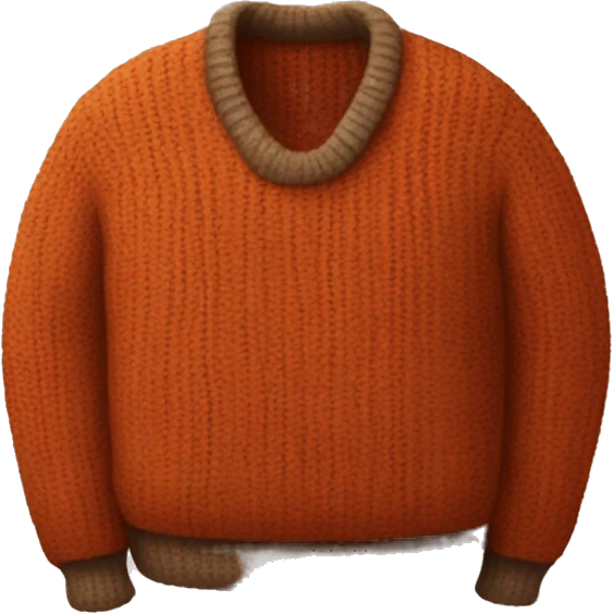 A cozy sweater with fall colors like orange, brown, and red emoji