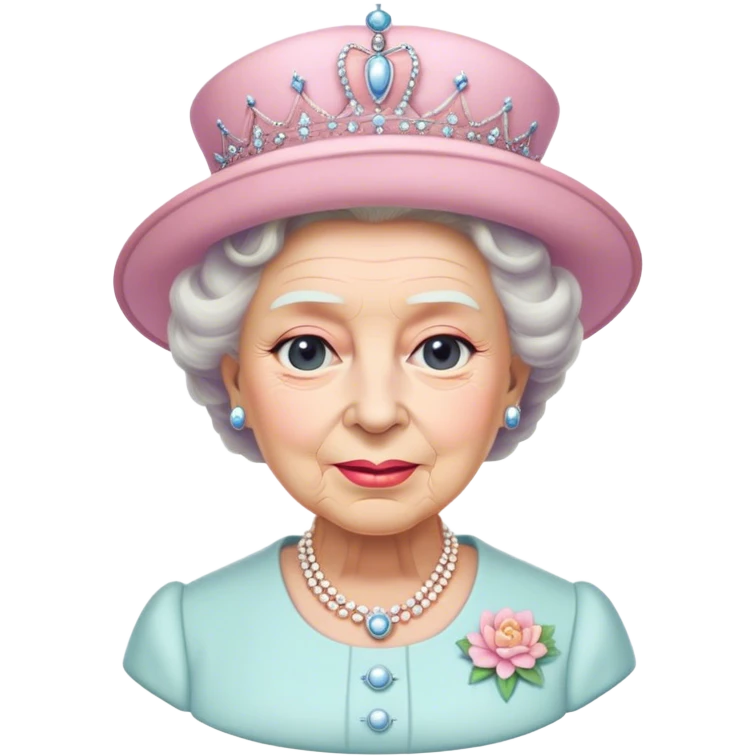 
Queen Elizabeth in pastel clothes emoji