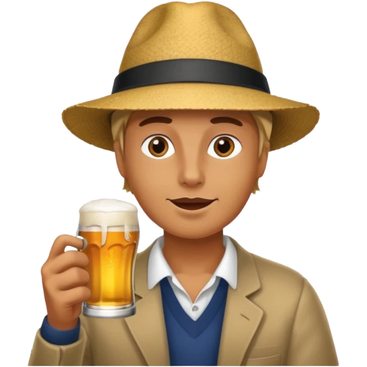 Drinking beer on friday after work emoji