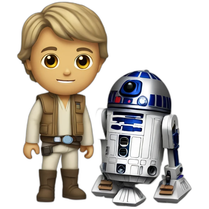 Luke Skywalker with R2-D2 emoji