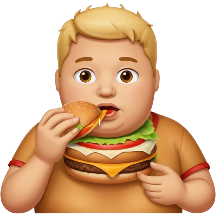 Fat guy eating a burger emoji