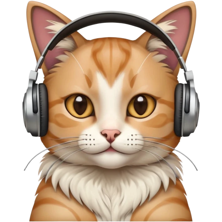 Cat wearing headphones  emoji