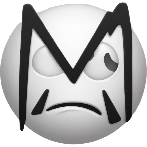 Letter M with angry vibes emoji