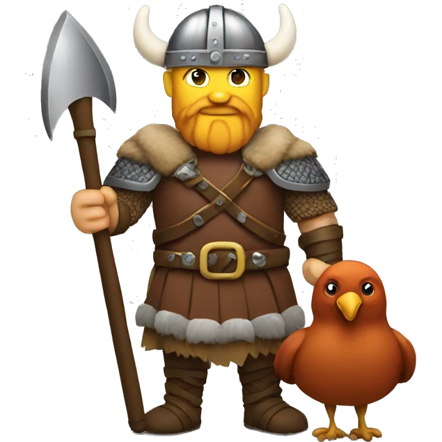 Viking with a turkey emoji