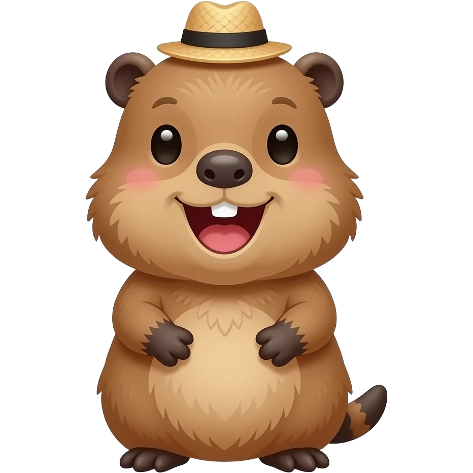Make a cute baby capybara’s laughing with the little hats emoji