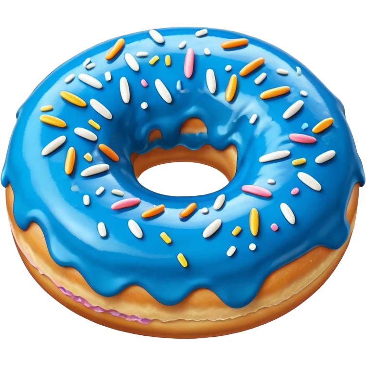 A donut with blue icing  emoji