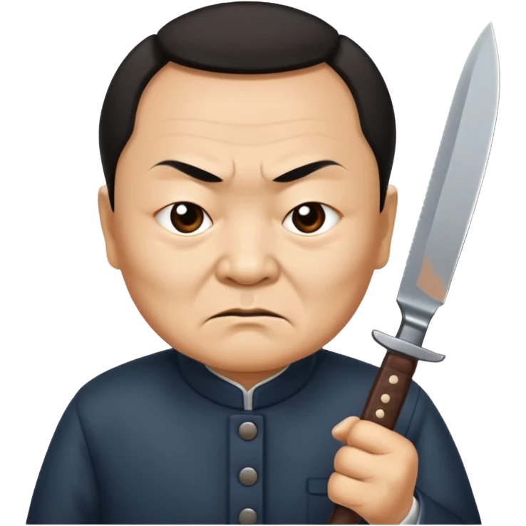 angry Deng Xiaoping holding a knife emoji