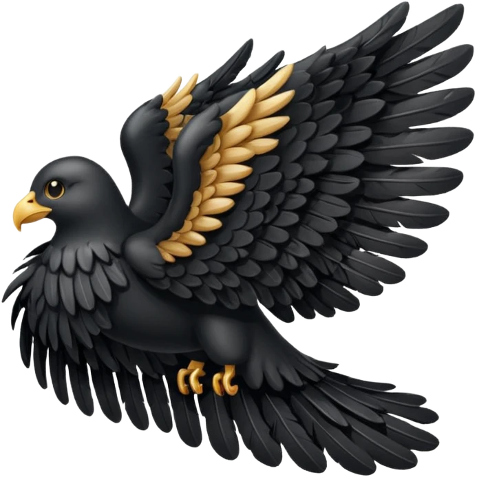 Black angel wing emoji