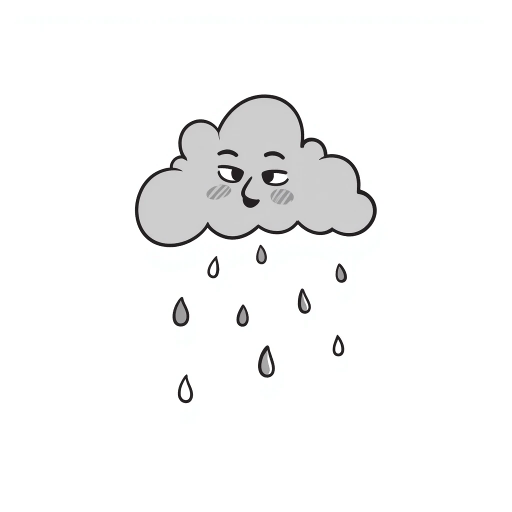 grey cloud is raining emoji
