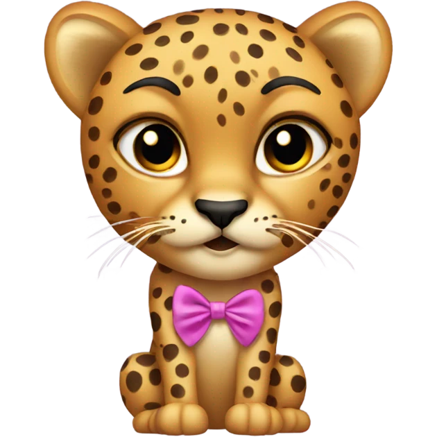 Cheetah with bow emoji