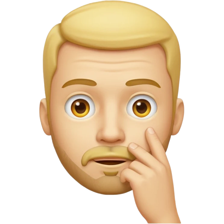 yellow thinking face emoji with hand on chin and a goatee emoji