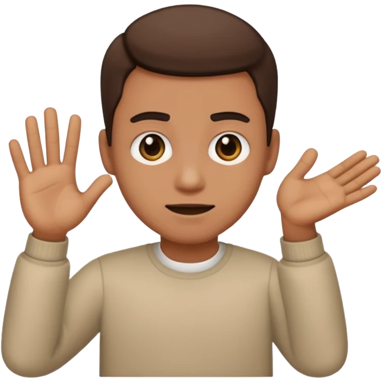 Emoji with a straight face and hand held out like bruh emoji