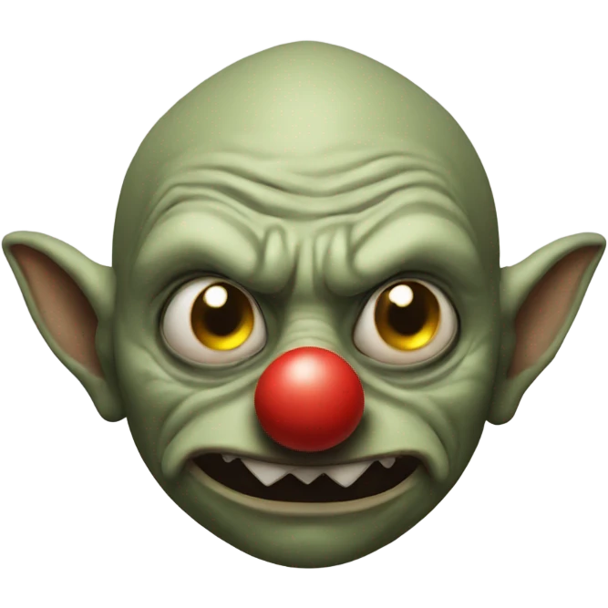 goblin with clown nose emoji