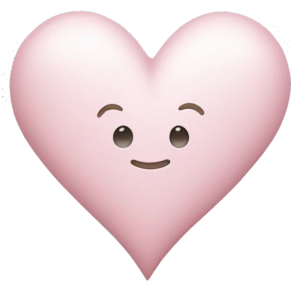Pastel pink heart with white b emoji