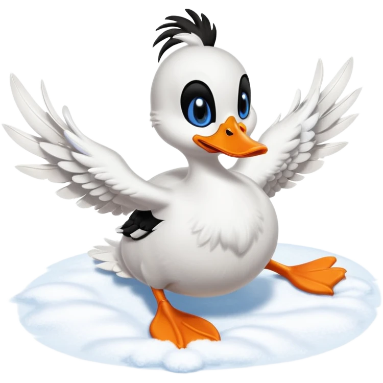 Daffy Duck snow angel emoji