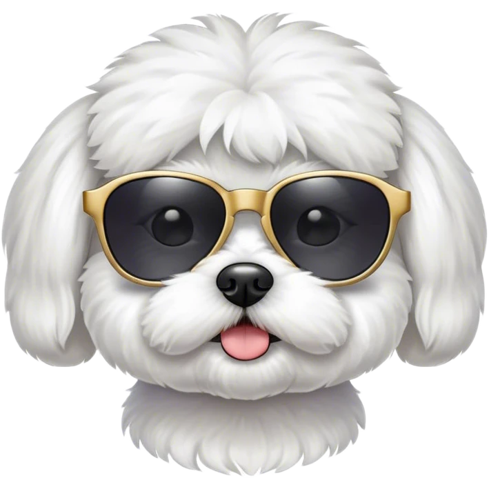 a bichon maltes wearing a sunglasess emoji