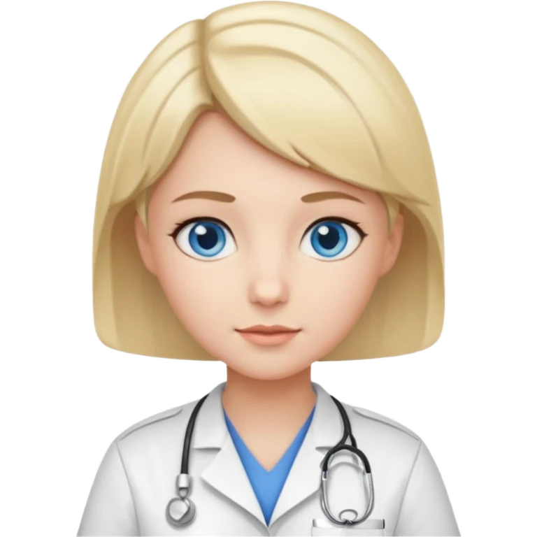 Nurse blue eyes short blond emoji