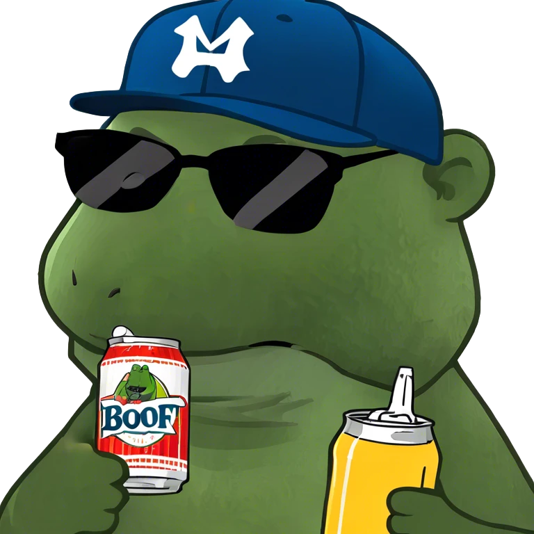 Bear drinking beer emoji