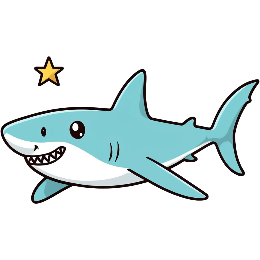 Shark with star eyes emoji